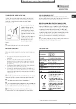 Preview for 3 page of Hotpoint Ariston LFF 835 Operating Instructions Manual