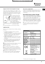 Preview for 63 page of Hotpoint Ariston LFF 835 Operating Instructions Manual