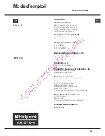 Preview for 25 page of Hotpoint Ariston LFS 114 Operating Instructions Manual