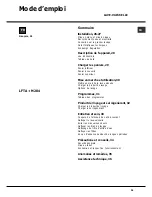 Preview for 25 page of Hotpoint Ariston LFTA+ M284 Operating Instruction