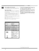 Предварительный просмотр 22 страницы Hotpoint Ariston LSB 5B019 Operating Instructions Manual