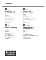 Preview for 1 page of Hotpoint Ariston LSB 7M121 Operating Instructions Manual