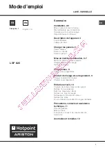 Preview for 1 page of Hotpoint Ariston LSF 825 Operating Instructions Manual