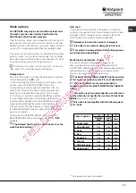 Preview for 19 page of Hotpoint Ariston LSF 825 Operating Instructions Manual