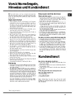 Preview for 47 page of Hotpoint Ariston LST 328 Operating Instructions Manual