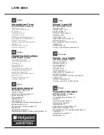 Hotpoint Ariston LSTB 4B00 Operating Instructions Manual preview