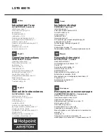 Preview for 1 page of Hotpoint Ariston LSTB 6B019 Operating Instructions Manual