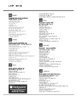 Preview for 1 page of Hotpoint Ariston LSTF 9H124 Operating Instructions Manual