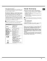 Preview for 33 page of Hotpoint Ariston LTB 4M116 Operating Instructions Manual