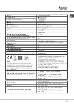 Preview for 61 page of Hotpoint Ariston LTF 11S112 Operating Instructions Manual