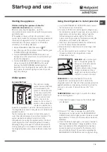 Предварительный просмотр 15 страницы Hotpoint Ariston MBL 2011 CS/HA Operating Instructions Manual