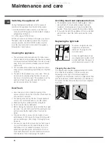 Предварительный просмотр 24 страницы Hotpoint Ariston MBT 1911 FI/HA Operating Instructions Manual