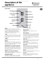 Предварительный просмотр 17 страницы Hotpoint Ariston MBT 2012 IZS/HA Operating Instructions Manual