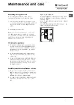 Предварительный просмотр 25 страницы Hotpoint Ariston MBT 2012 IZS/HA Operating Instructions Manual