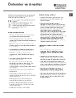 Предварительный просмотр 7 страницы Hotpoint Ariston MTM 0811 F HA Operating Instructions Manual