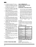 Предварительный просмотр 154 страницы Hotpoint Ariston MWHA 2022 B Operating Instructions Manual