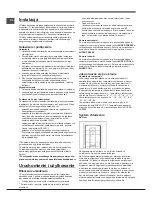 Предварительный просмотр 10 страницы Hotpoint Ariston NEBYH 18 series Operating Instructions Manual