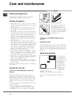 Предварительный просмотр 38 страницы Hotpoint Ariston OK 1037EL DP.20 X/HA Operating Instructions Manual