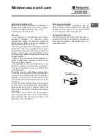 Предварительный просмотр 17 страницы Hotpoint Ariston RMB 1185.1 F Operating Instructions Manual