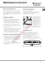 Предварительный просмотр 17 страницы Hotpoint Ariston SDS 1721 V/HA Operating Instructions Manual