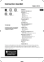 Hotpoint Ariston TCD 851AX Instruction Booklet preview