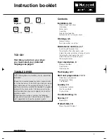 Hotpoint Ariston TCD G51 Instruction Booklet preview