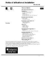 Hotpoint Ariston TCL731X Instruction Booklet preview