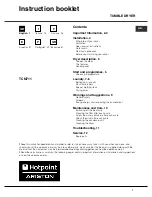 Hotpoint Ariston TCM711 Instruction Booklet preview