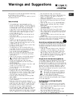 Предварительный просмотр 9 страницы Hotpoint Ariston TCM711 Instruction Booklet