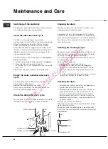 Предварительный просмотр 22 страницы Hotpoint Ariston TCM711X Instruction Booklet