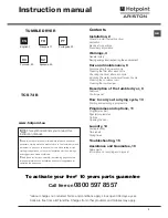 Hotpoint Ariston TCS 73B Instruction Manual preview