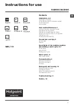 Preview for 1 page of Hotpoint Ariston WML 701 Instructions For Use Manual