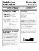 Preview for 12 page of Hotpoint 15 Owner'S Manual And Installation Instructions