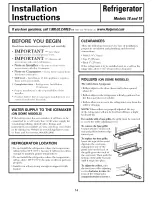 Предварительный просмотр 14 страницы Hotpoint 19 Owner'S Manual And Installation Instructions