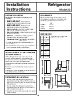 Предварительный просмотр 24 страницы Hotpoint 23 Series Owner'S Manual And Installation