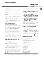 Предварительный просмотр 3 страницы Hotpoint 52 TCW S Operating Instructions Manual