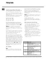 Preview for 8 page of Hotpoint 52 TCW S Operating Instructions Manual