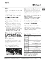 Предварительный просмотр 11 страницы Hotpoint 52 TCW S Operating Instructions Manual