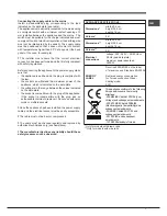 Предварительный просмотр 7 страницы Hotpoint 7OFK1039EN X Operating Instructions Manual