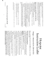 Предварительный просмотр 1 страницы Hotpoint 8250 Instruction Leaflet