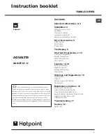 Preview for 1 page of Hotpoint AQUALTIS AAQCF 81 U Instruction Booklet