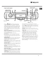 Предварительный просмотр 7 страницы Hotpoint Aqualtis AQ113D 697E Instructions For Installation And Use Manual