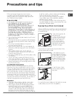 Предварительный просмотр 5 страницы Hotpoint Aqualtis AQ113DA 697 I Instructions For Installation And Use Manual