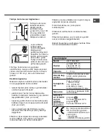 Предварительный просмотр 27 страницы Hotpoint Aqualtis AQ113DA 697 I Instructions For Installation And Use Manual