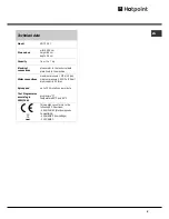 Preview for 5 page of Hotpoint AQUALTIS AQ7F 29 I Instructions For Installation And Use Manual