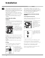 Предварительный просмотр 2 страницы Hotpoint AQUALTIS AQ7L49I Instructions For Installation And Use Manual