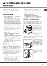 Предварительный просмотр 33 страницы Hotpoint AQUALTIS AQ83F 49 Instructions For Installation And Use Manual