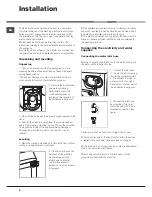 Предварительный просмотр 2 страницы Hotpoint AQUALTIS AQ8D 492 U Instructions For Installation And Use Manual