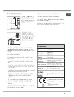 Предварительный просмотр 3 страницы Hotpoint AQUALTIS AQ8D 492 U Instructions For Installation And Use Manual