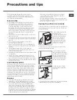 Предварительный просмотр 9 страницы Hotpoint AQUALTIS AQ8D 492 U Instructions For Installation And Use Manual